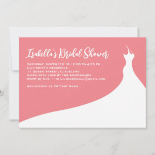 Elegant Bridal Shower Invitation coral