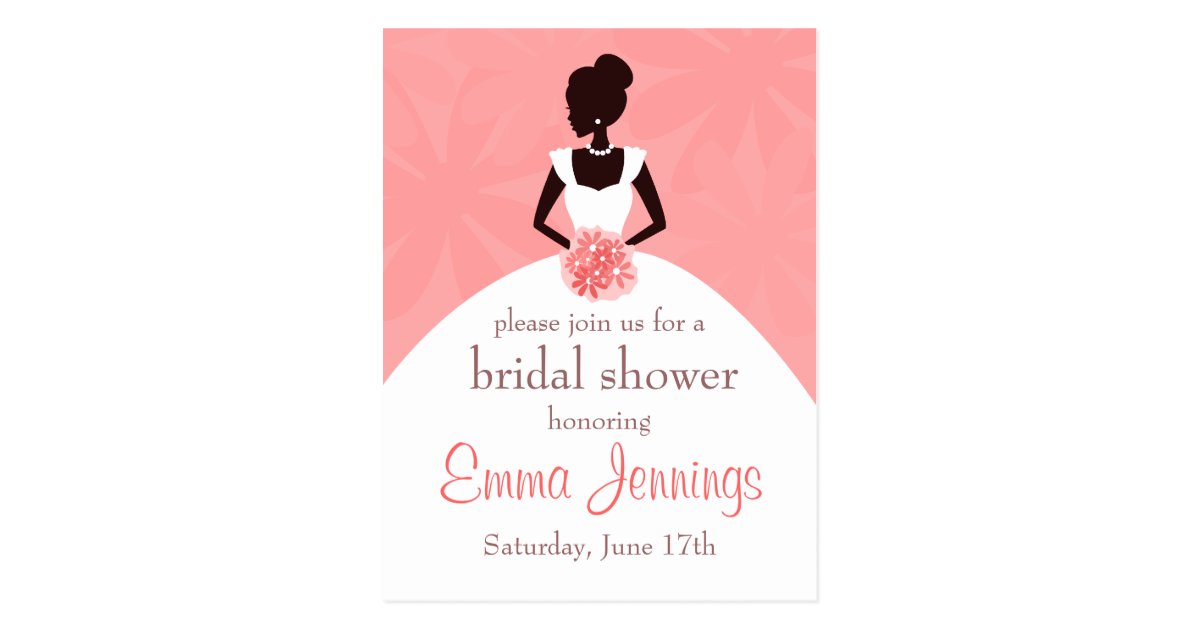 Elegant Bridal Shower Invitation Postcard