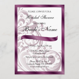 Elegant Bridal Shower Invitation - Purple