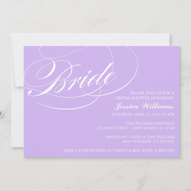 Elegant Bridal Shower Invitations (Front)