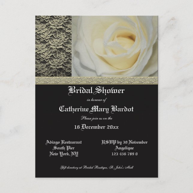Elegant bridal shower invitations (Front)