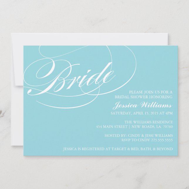 Elegant Bridal Shower Invitations (Front)