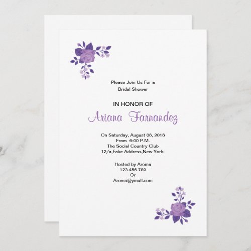 Elegant Bridal Shower Invitaton Card