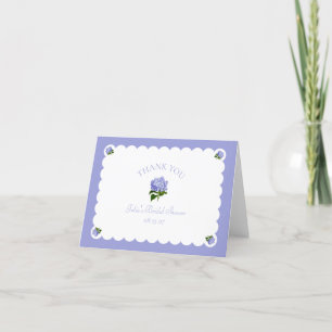 Elegant Bridal Shower Lavender Blue Hydrangea Chic Letterpress Thank You Card