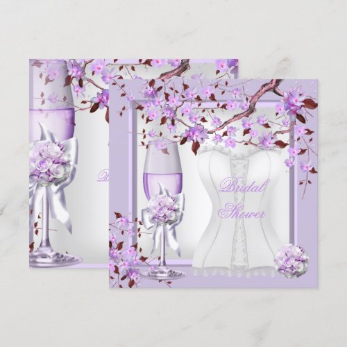 Elegant Bridal Shower Lavender Purple Lilac 4b Custom Invites