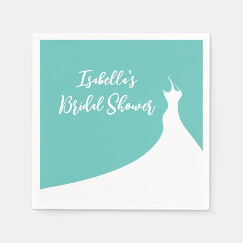 Elegant Bridal Shower Napkin turquoise
