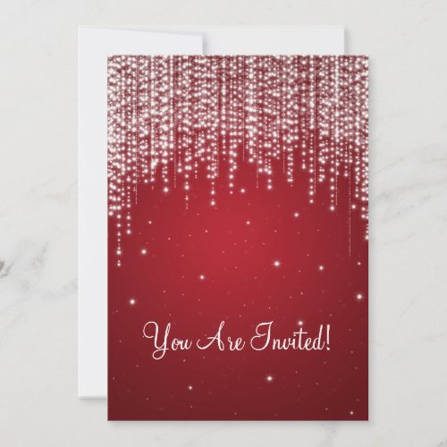 Elegant Bridal Shower Night Dazzle Red Cards