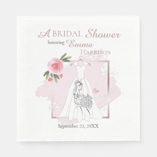 Elegant Bridal Shower Paper Napkins