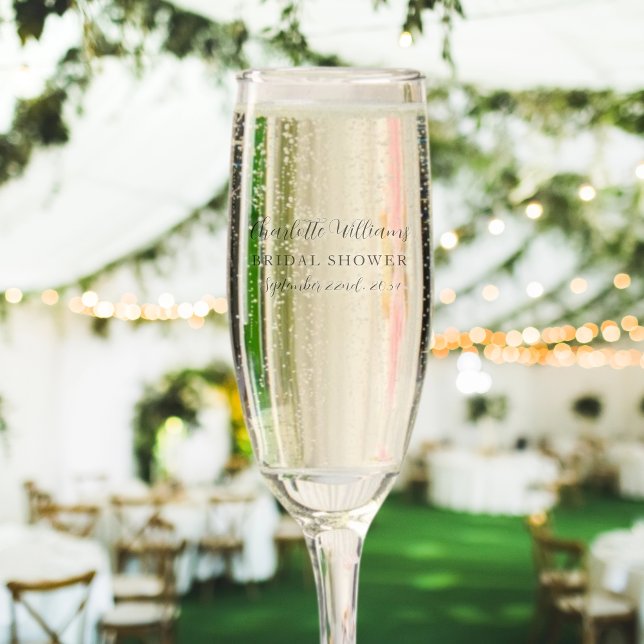 Elegant Bridal Shower Personalized Engraving Champagne Flute (Creator Uploaded)