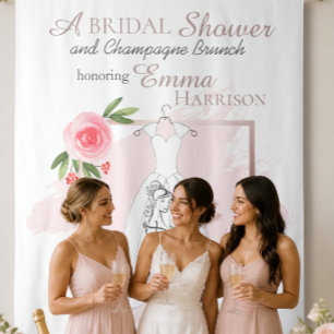 Elegant Bridal Shower Photo Backdrop / Tapestry