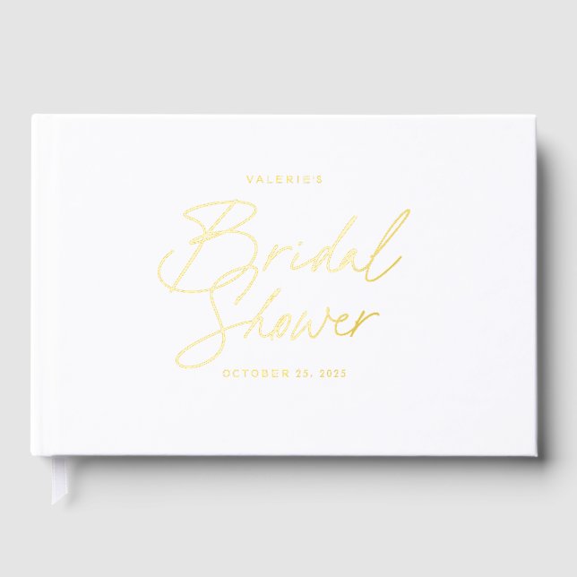 Elegant Bridal Shower Photo Guest Book (Front)