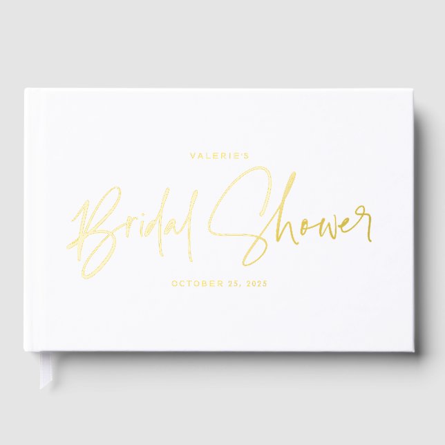 Elegant Bridal Shower Photo Guest Book (Front)
