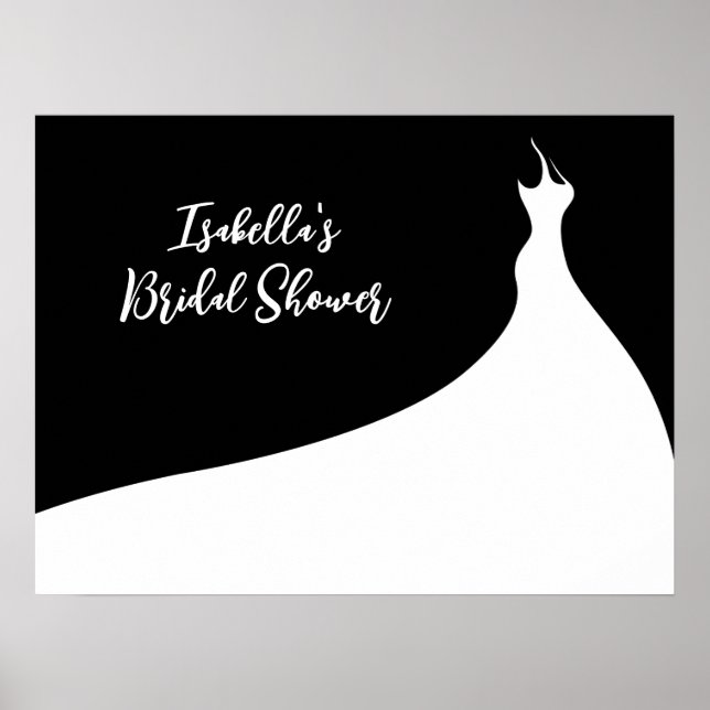 Elegant Bridal Shower Poster black (Front)