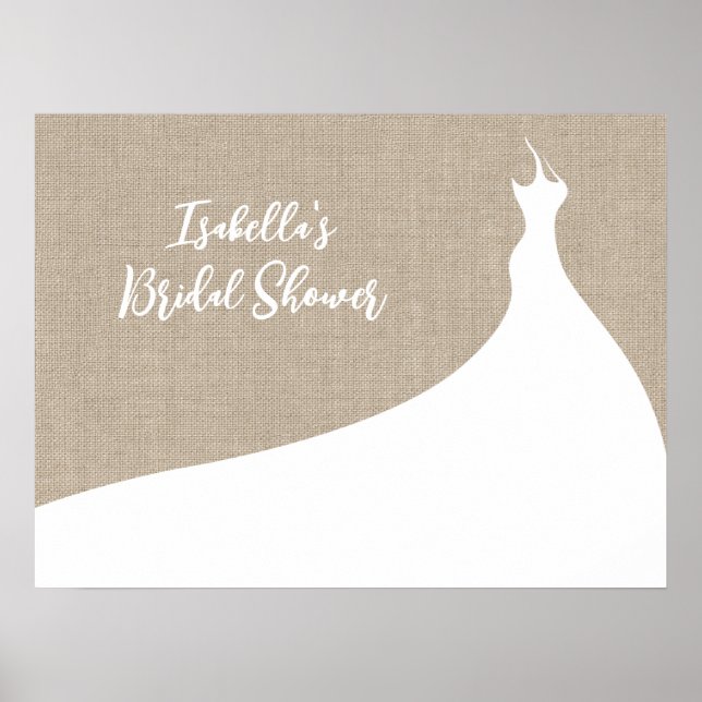 Elegant Bridal Shower Poster burlap (Front)