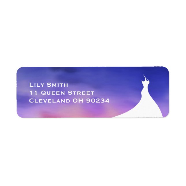 Elegant Bridal Shower purple watercolor Label (Front)