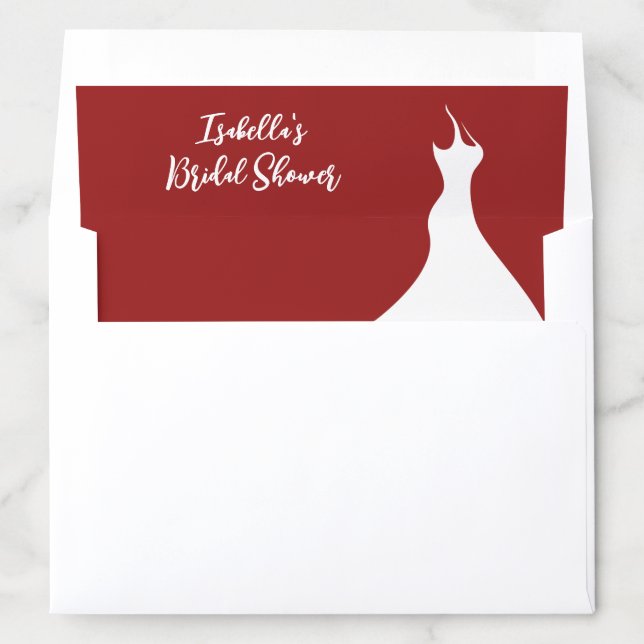 Elegant Bridal Shower red Envelope Liner (In Envelope)