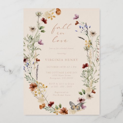 Elegant Bridal Shower Rose Gold Foil Invitation