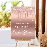 Elegant Bridal Shower Rose Gold Glitter Welcome Foam Board<br><div class="desc">An elegant and chic welcome foam board sign for your bridal shower featuring drips of rose gold faux glitter and "Bridal Shower" written in a stylish white script. You can easily personalize the bride-to-be's name.</div>