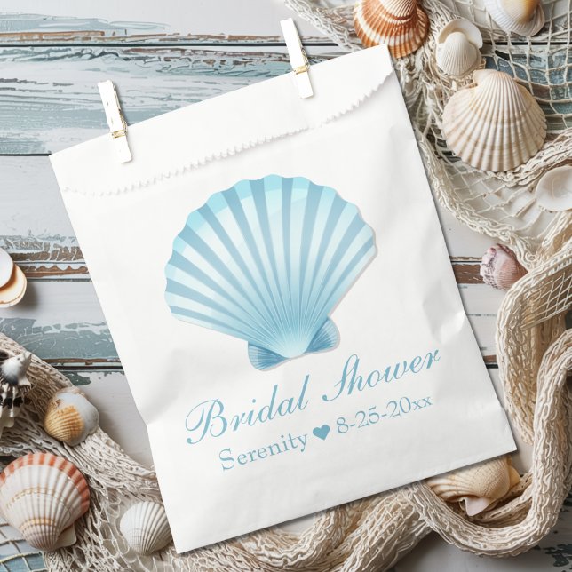 Elegant Bridal Shower Seashell Nautical Beach Favor Bag (Creator Uploaded)