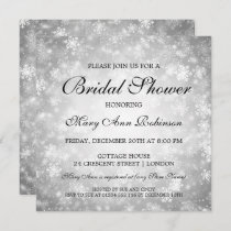 Elegant Bridal Shower Silver Winter Wonderland Invitation