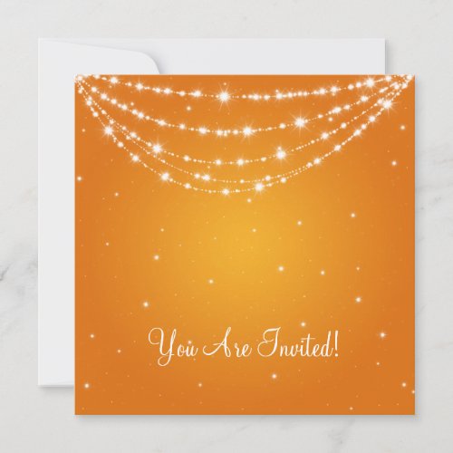 Elegant Bridal Shower Sparkling Chain Orange Announcement