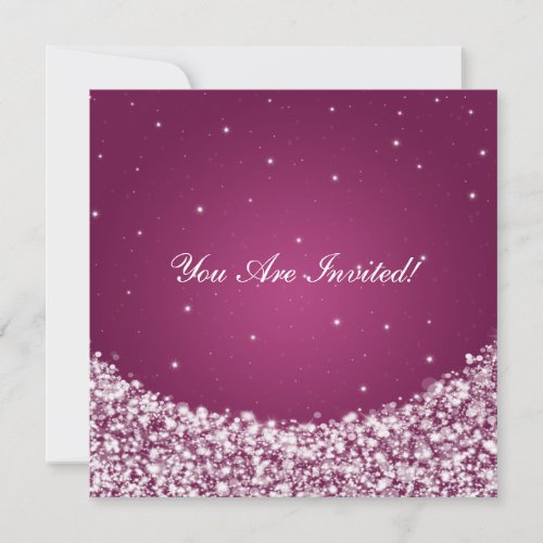 Elegant Bridal Shower Star Sparkle Berry Pink Personalized Announcements