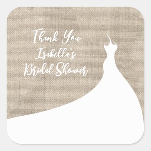 Elegant Bridal Shower Sticker burlap