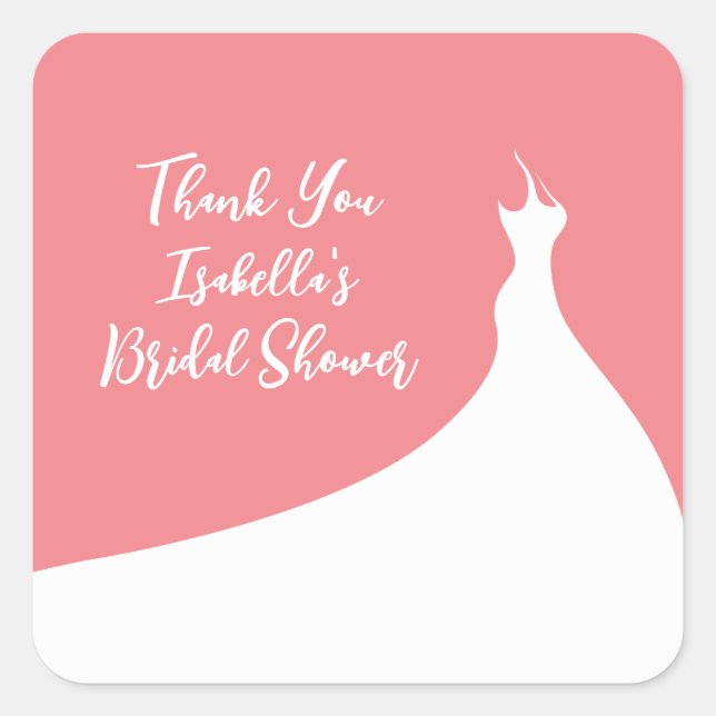 Elegant Bridal Shower Sticker coral (Front)