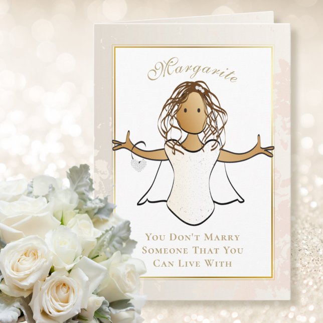 Elegant Bridal Shower Sweet Bride to Be Cartoon  Card (Creator Uploaded)