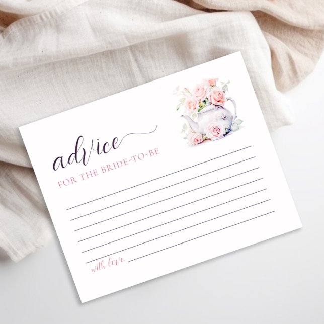 Elegant Bridal Shower Tea Party Advice Card (Creator Uploaded)
