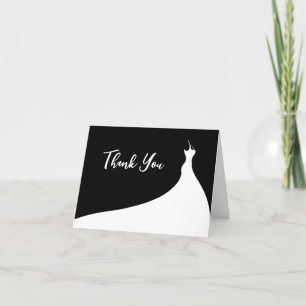 Elegant Bridal Shower Thank You black