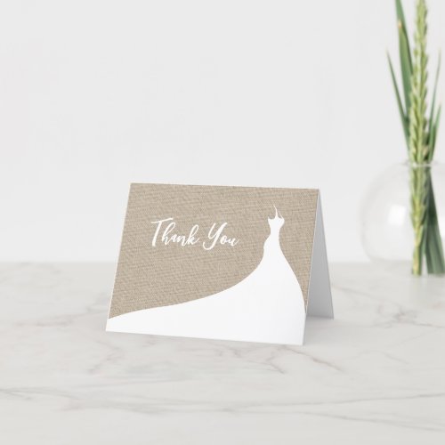 Elegant Bridal Shower Thank You burlap