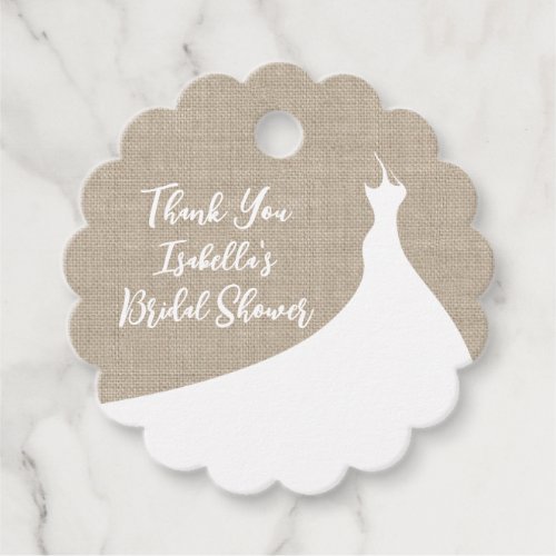 Elegant Bridal Shower Thank You burlap Favor Tags