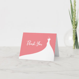 Elegant Bridal Shower Thank You Card coral