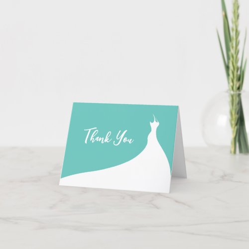 Elegant Bridal Shower Thank You Card turquoise