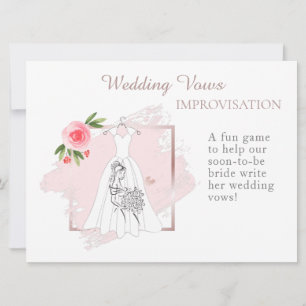Elegant Bridal Shower Vows Improvisation Game 