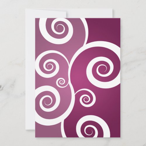 Elegant Bridal Shower White Swirls Plum Personalized Invitations