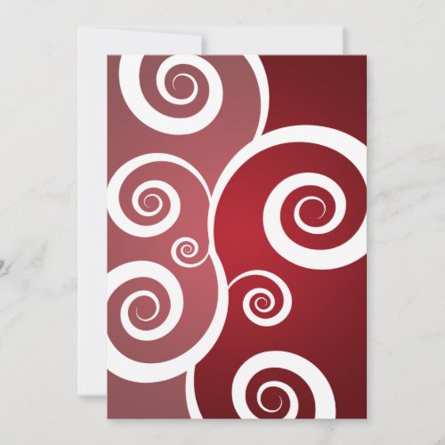 Elegant Bridal Shower White Swirls Red Invite