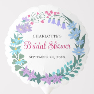 Elegant Bridal Shower Wildflowers Garland Wreath Balloon