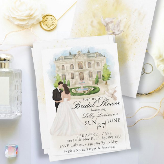 Elegant Bridal Shower with Bride and Groom Venue Invitation (Creator Uploaded)