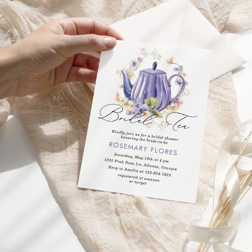 Elegant Bridal Tea Floral Bridal Shower Invitation