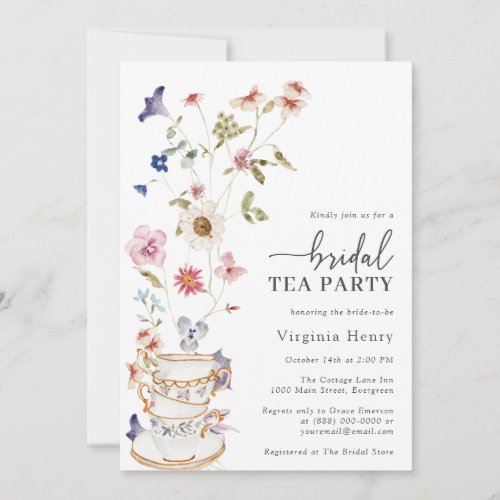 Elegant Bridal Tea Floral Invitation