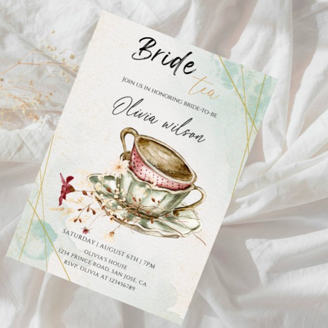 Elegant Bridal Tea Party Bridal Shower Party Invitation (Creator Uploaded)