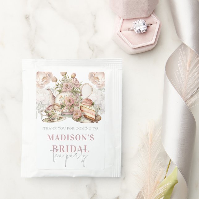 Elegant Bridal Tea Party Personalized Tea Bag Drink Mix (Wedding)
