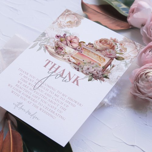 Elegant Bridal Tea Party Thank You Card