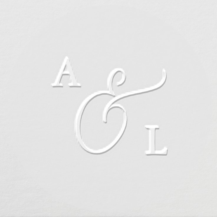 Elegant Bride and Groom Initials Monogram Wedding Embosser | Zazzle