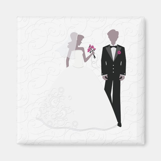 Elegant Bride and Groom Magnet (Front)