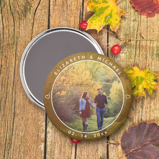 Elegant Bride and Groom Photo Fall Wedding Favor  Magnet (Creator Uploaded)