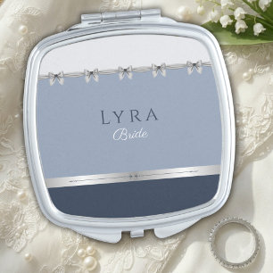 Elegant Bride Bridal Party Gift   Something Blue Compact Mirror