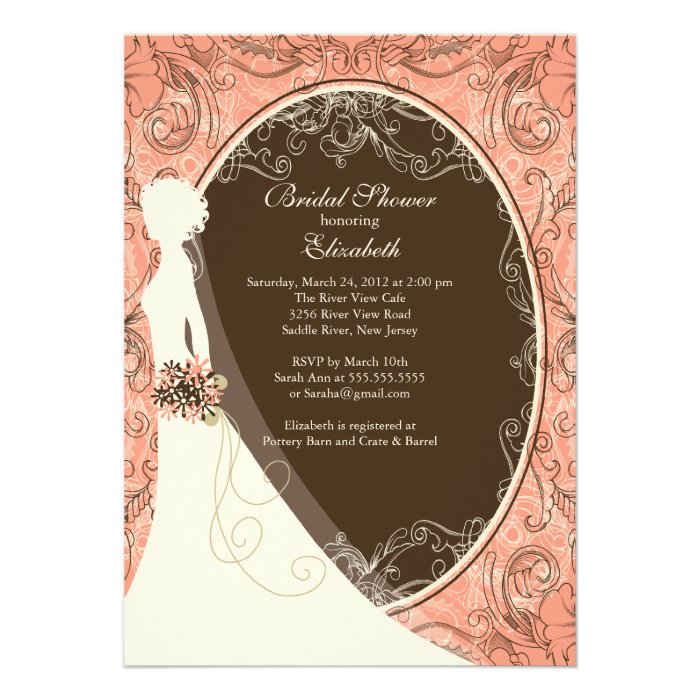 Elegant Bride Bridal Shower Invitations